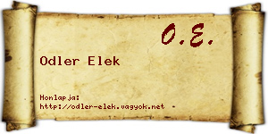 Odler Elek névjegykártya