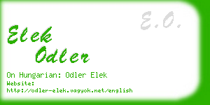 elek odler business card